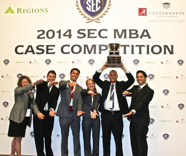 UF MBA team celebrates victory in the SEC Case Competition