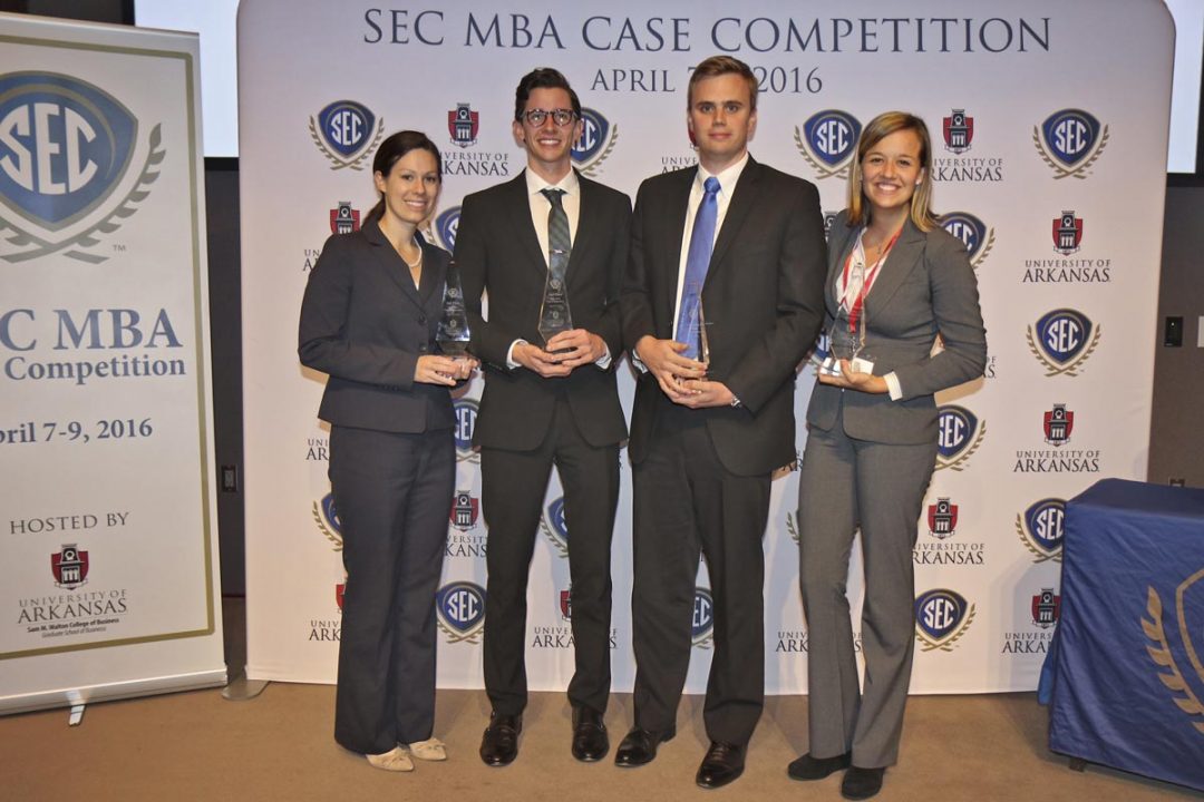 Kate O'Hara, Jonathan Siragusa, John Darnell, Lexie Cegelski at SEC MBA case competition.