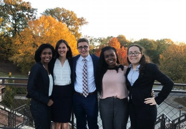 5 students on the ethics case competition team