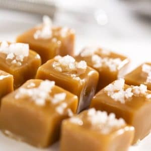 Cubes of salted caramel