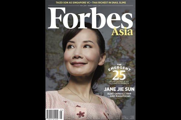 Jane Sun on the cover of Forbes Asia