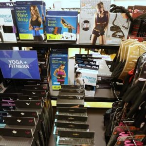 Fitness retail store merchandise