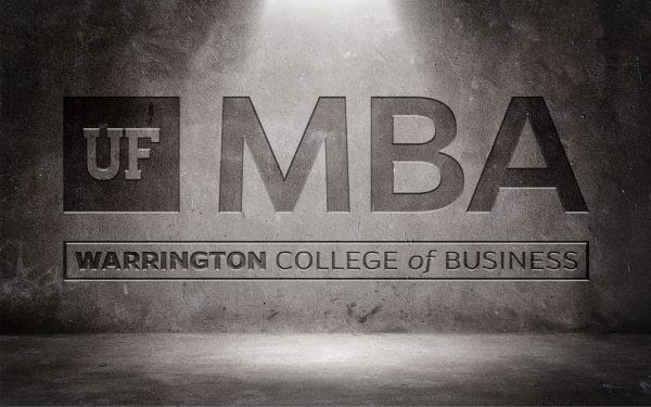 UF MBA logo etched in stone