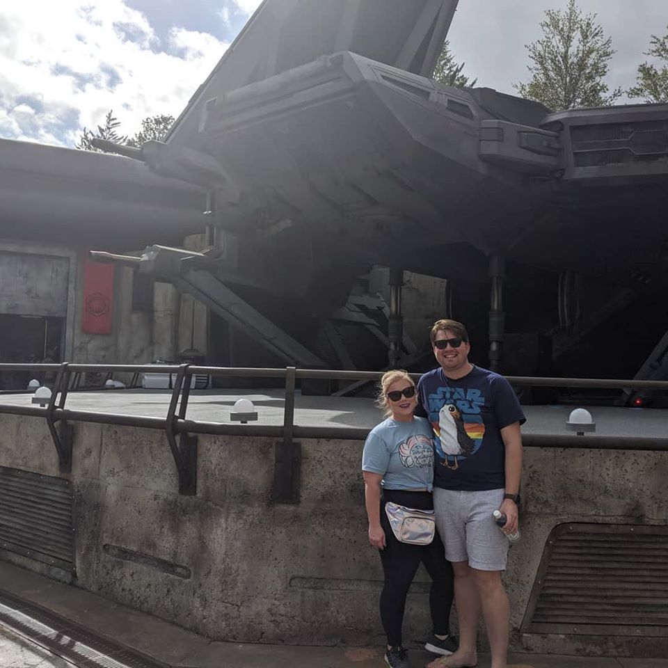 Michael Todd and girlfriend Frankie at Disney's Star Wars park