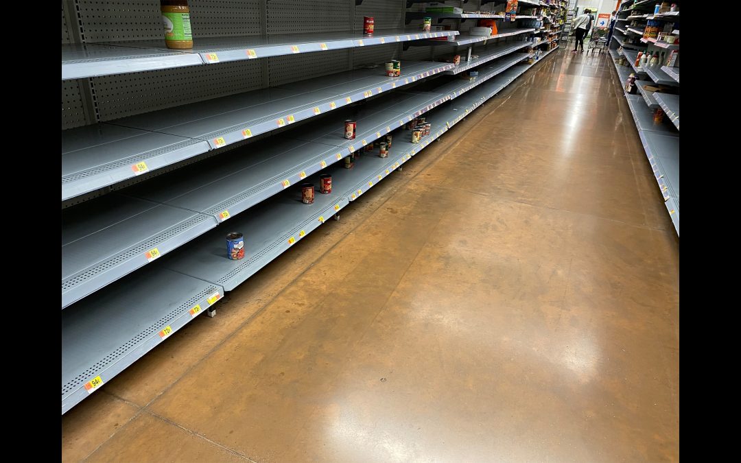 Grocery stores have empty shelves during this pandemic.