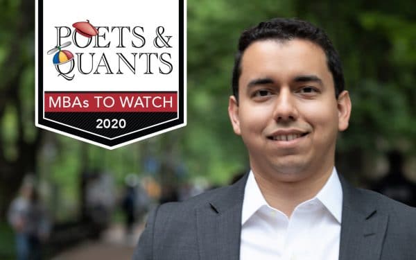 Orlando Gutiérrez with a graphic in the upper left corner that reads Poets & Quants MBAs to Watch 2020