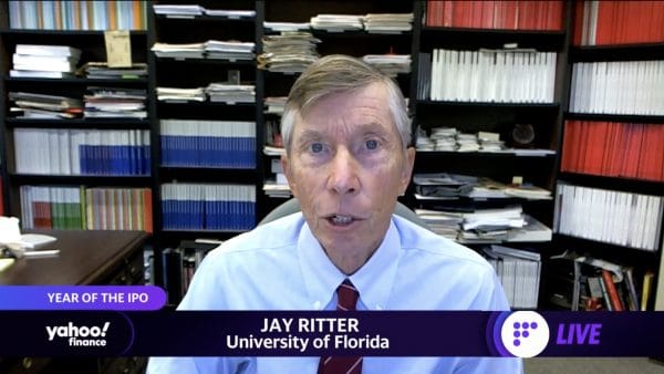 Jay Ritter speaks via Zoom on Yahoo! Finance.