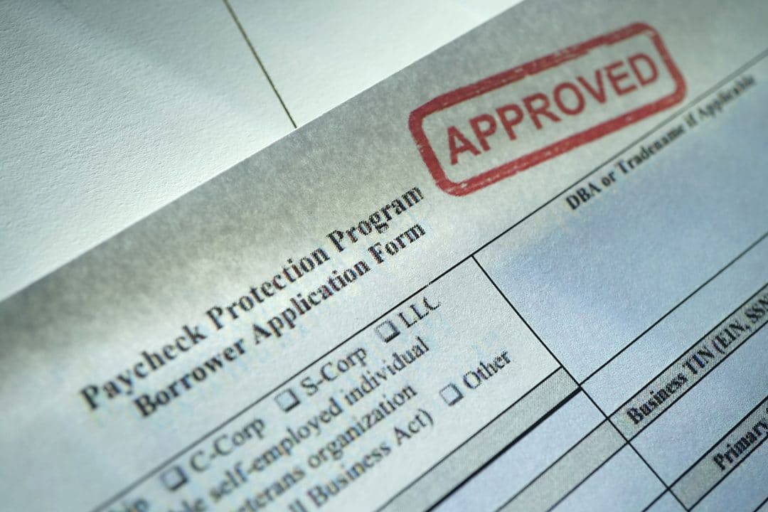 shot of approved paycheck protection application