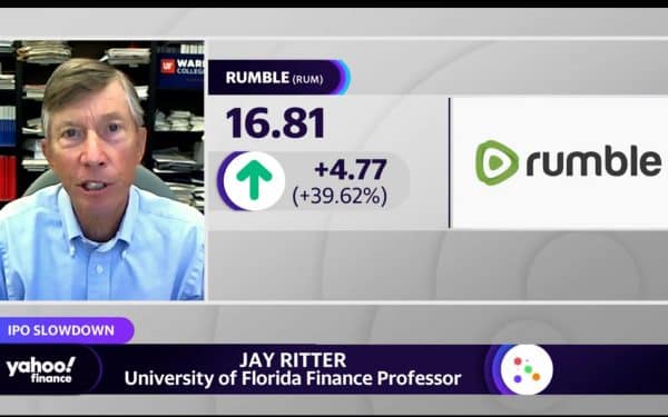 Jay Ritter appears on Yahoo! Finance Live to discuss the Rumble IPO.