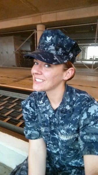 Lindsey Schweitzer, in her Naval uniform.