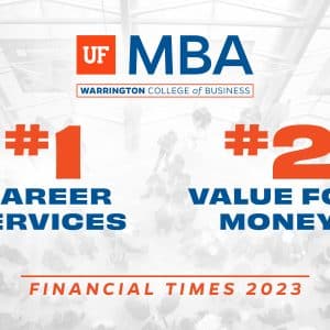 UF MBA Warrington College of Business #1 Career Services, #2 Value for Money Financial Times 2023
