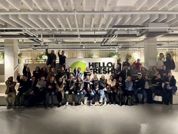 UF MBA students pose with Hello Fresh sign