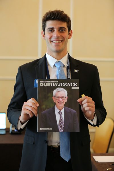 Harrison Haber holds Bergstrom Center's Due Diligence magazine.