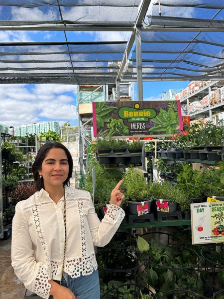 Scarlet Wessin with Bonnie Plants display.