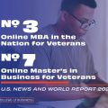 University of Florida No. 3 Online MBA in the Nation for Veterans and No. 7 Online Master's in Business for Veterans. US News & World Report 2024