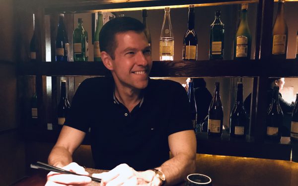 Rob Cornella at a wine and soju bar in Asia.