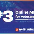 #3 Online MBA for veterans US News & World Report UF Warrington College of Business.