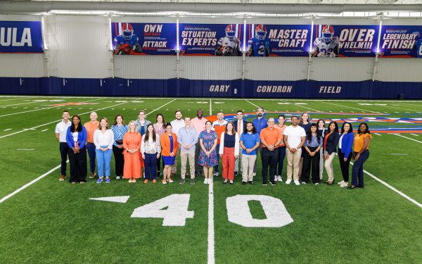 Images from the 40 Gators Under 40 Weekend on Friday, March 28, 2025 at the Sanders Indoor Practice Facility at the University of Florida in Gainesville, FL. Photo by Matt Pendleton Photography for UF Alumni Association.